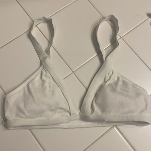 L space bikini top white size medium